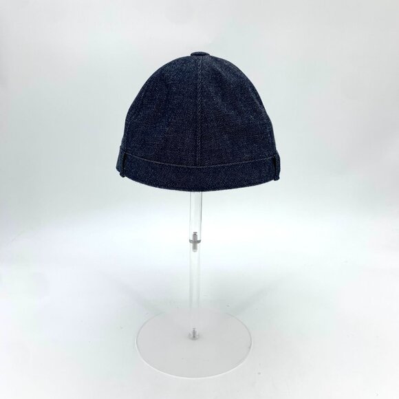 Hermes Deep Blue Denim Cotton Baseball Cap Size 56 Adjustable Strap 100% Cotton main image 5